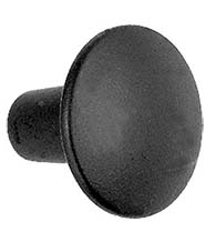 1 Inch Smooth Black Iron Cabinet Knob, Acorn AP1BP