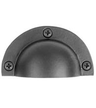 2-5/8 Inch Smooth Iron Cup Pull, Acorn APTBP