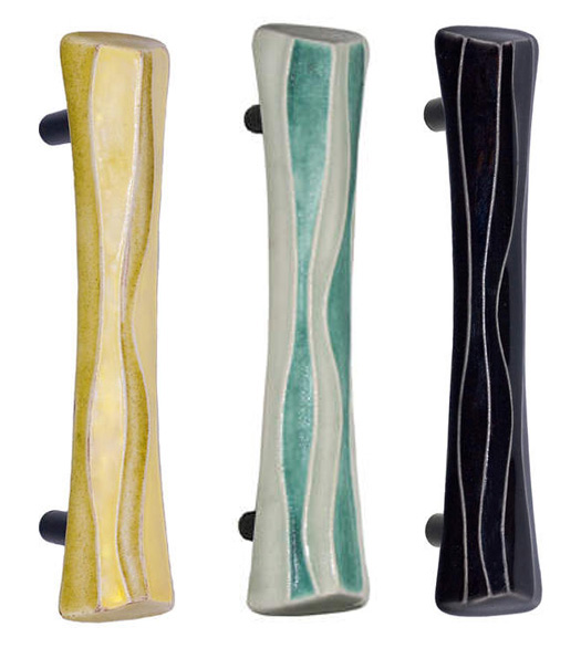 51/2 Inch Hand Painted Ceramic Sea Grass Pull, Acorn PP3YP