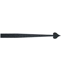 22-1/4 Inch Heart Tip Rough Iron Dummy Strap Hinge, Acorn RI1BP