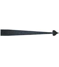 28-3/8 Inch Heart Tip Rough Iron Dummy Strap Hinge, Acorn RI3BP
