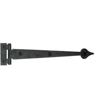 6-1/2 Inch Rough Iron Cabinet Heart Tip Strap Hinge, Acorn RI4BQ