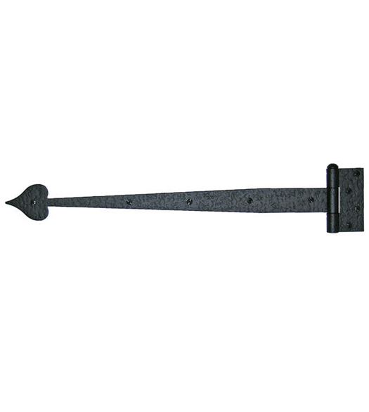 20-1/2 Heart Rough Iron Heavy Strap Hinge