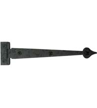 6-1/2 Inch Offset Rough Iron Cabinet Heart Tip Strap Hinge, Acorn RI9BQ