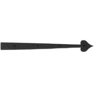 14 Inch Heart Tip Rough Iron Dummy Strap Hinge, Acorn RIDBP