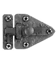 3-7/16 Rough Black Iron Arrowhead Cabinet Latch, Acorn RL7BP