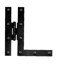 4 Inch Smooth Iron H-L Hinge, Acorn AH6BQ