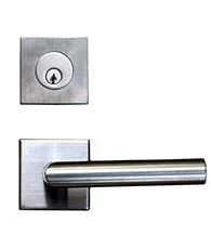 Contemporary Stainless Steel Entry Lever Set with Square Deadbolt, AHI SIG104/204/4850