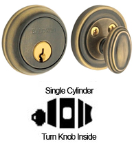 Traditional Single Cylinder Deadbolt For 1-5/8 Inch Door Preparations,  Baldwin 8031