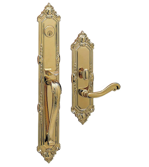 Solid Brass Kensington Mortise Handleset, Baldwin 6950