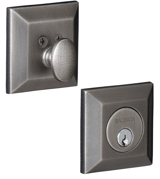 Single Cylinder Squared Grade 1 Deadbolt, Baldwin 8254