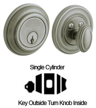 Low Profile Traditional Single Cylinder Deadbolt For 2-1/8 Inch Door Cutout, Baldwin 8231