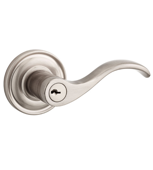 Curve Lever with Traditional Round Rose, Baldwin CURTRR