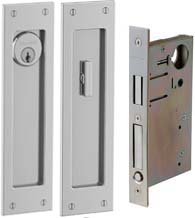 Large Santa Monica Pocket Door Keyed Entry, Baldwin PD005-ENTR/832xEMHT