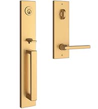 Santa Cruz Handleset with Contemporary Escutcheon, Baldwin SAN-CQE