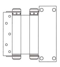 8 Inch  Commercial  Box Clamp Type Double Acting Spring Hinge, Pair, Bommer 3044-8