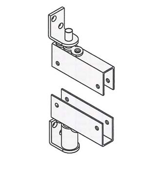 Box Clamp Mount Louvered Door Gravity Pivot Hinge with Hold Open