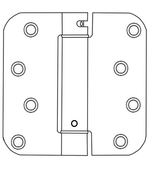 4 x 4 x 5/8 Radius PermaDoor Spring Hinge, Pair, Bommer LB4322400