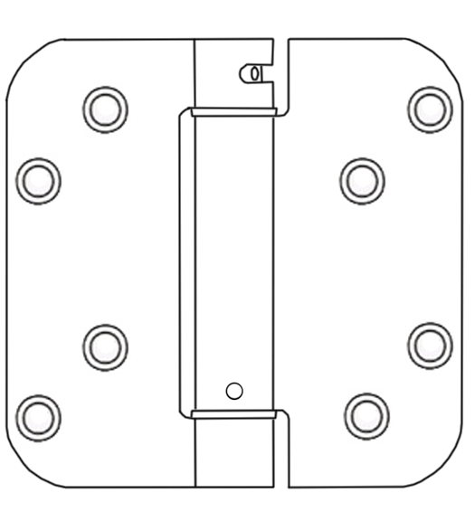 4 x 45/64 x 5/8 Radius Pease Door Spring Hinge, Pair, Bommer LB4342