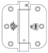 3-1/2 x 3-1/2  x 5/8 Radius Heavy Duty Spring Hinge, Pair, Bommer LB4312C-350