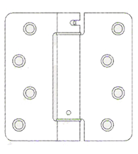 4 x 4 x 1/4 Radius Perma-Door Spring Hinge, Pair, Bommer LB4321-400