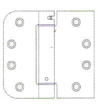 4 x 4.215 x 5/8 Radius x Sq Corner Johnson Door Spring Hinge, Pair, Bommer LB4333-400
