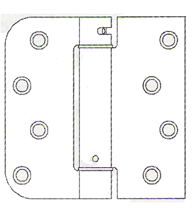 4 x 4 x 5/8 Radius x Sq Corner Stanley Door Spring Hinge, Pair, Bommer LB4381-400