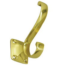 Solid Brass Heavy Duty Coat And Hat Hook, Deltana CAHH35