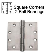 4-1/2 x 4-1/2 Commercial Stainless Steel Hinge, 2 Ball Bearings, Global CS4545BB-US32D