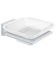 White Frosted Glass Soap Dish, Deltana 55D2012