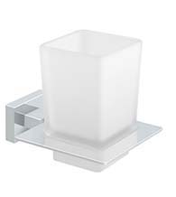 Modern White Frosted Glass Wall Mounted Tooth Brush Holder, Deltana 55D2014