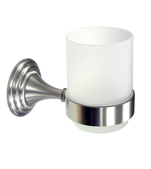 Wall Mounted Frosted White Glass Toothbrush Holder, Deltana 98C2013