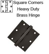 3-1/2 x 3-1/2 x Square Corners, Heavy Duty Solid Brass Hinge, Pair, Deltana DSB35