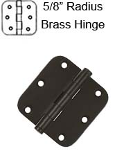 3-1/2 x 3-1/2 x 5/8 Radius Residential Solid Brass Hinge,  Pair, Deltana DSB35R5x-R