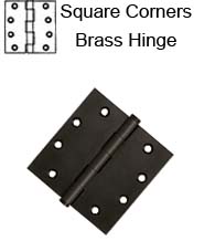 4-1/2 x 4-1/2 x Square Corners Solid Brass Hinge, Pair, Deltana  DSB45