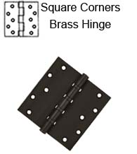 6 x 6 x Square Corners Heavy Duty with Ball Bearing Solid Brass Hinge, Pair, DSB66BB