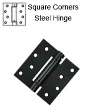 4 x 4 x Square Corners Spring Hinge, Zigzag Hole, Deltana DSH44