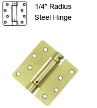 4 x 4 x 1/4 Radius Spring Hinge, Zigzag Holes, Deltana DSH4R4