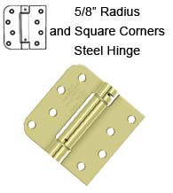 4 x 4 x 5/8 Radius x Square Corner Leaf THERMA-TRU Spring Hinge, Deltana DSH4R5TT