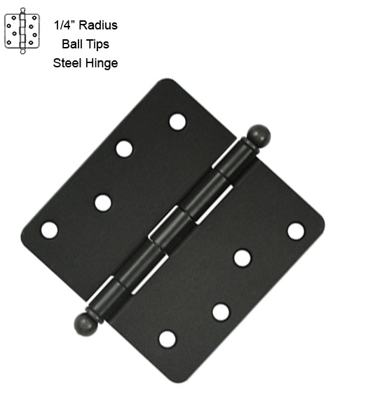 Deltana S44R45-BT Steel 4-Inch x 4-Inch x 5/8-Inch Radius Hinge with Ball Tips Deltana S44R45-BT Steel 4-Inch x 4-Inch x 5/8-Inch Radius Hinge with Ball Tips