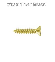 Solid Brass Wood Screw 12 x 1-1/4, SCWB12125