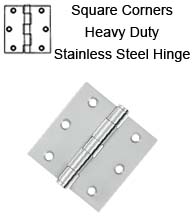 3 x 3 x Square Corners Heavy Duty Stainless Steel Hinge, Pair, Deltana SS33U