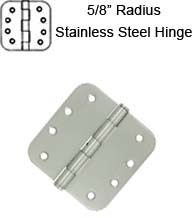 4 x 4 x 5/8 Radius Residential Stainless Steel Hinge, Pair, Deltana SS44R5U32D-R