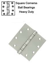 4-1/2 x 4-1/2 x Square Corners Stainless Steel Hinge with 4 Ball Bearings, Pair, Deltana SS45BU32