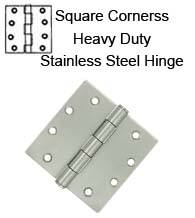4-1/2 x 4-1/2 x Square Corners Heavy Duty Stainless Steel Hinge, Pair, Deltana SS45U32D