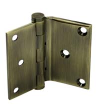 3 x 3-1/2 x Square Corners Solid Brass Half Surface Hinge, Pair, Deltana DHS3035