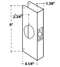 9 x 4-1/4 Wrap Around Plate for 1-3/8 Inch Door with 2-3/4 Inch Backset, Don-Jo 3-CW