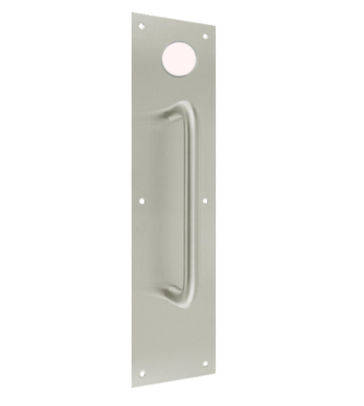 Don-Jo 7019 Pull Plate with 1 Round Pull 3-1//2 Width x 15 Height Satin Anodized Aluminum Finish