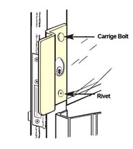 Center Hung Storefront Door Security Latch Guard, Don-Jo OLP-2651