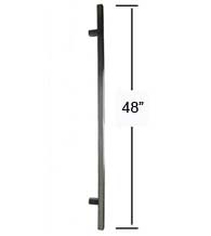 48 Inch Square Door Handles, Satin Stainless Steel